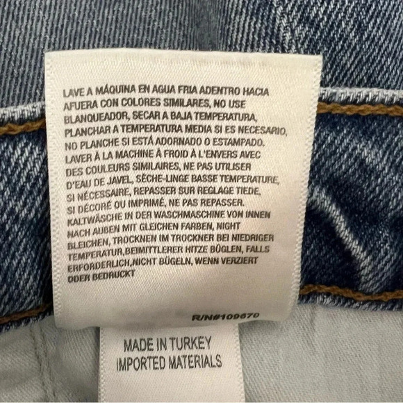 AGOLDE 90's Denim Mini Jean Skirt High Waisted Blue Cotton Festival Size 24 - Picture 11 of 13